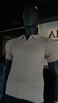 Polo acanalada beige