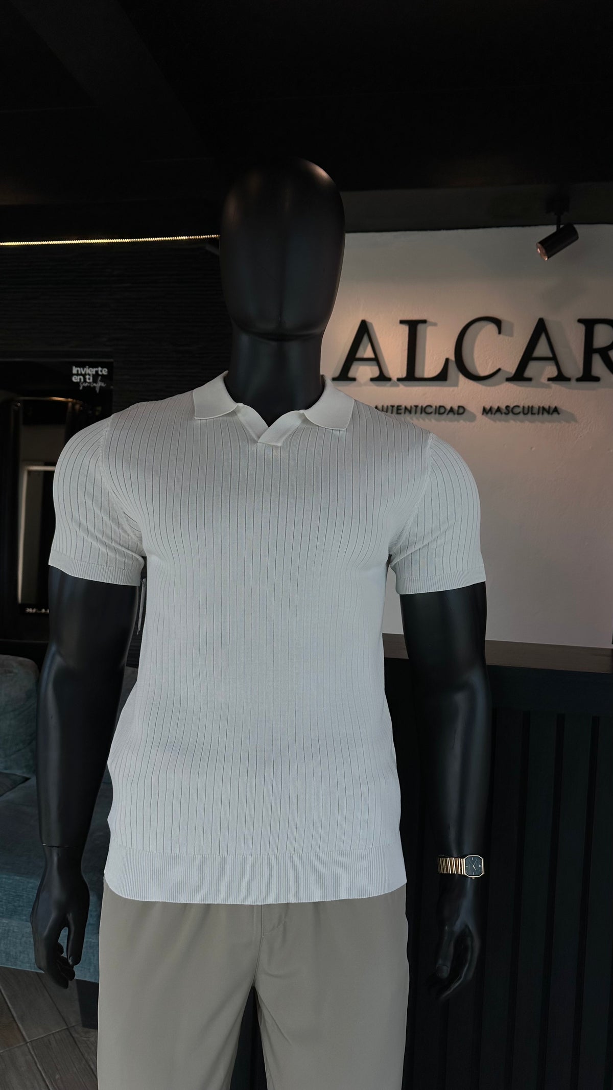 Camisa tipo polo blanca