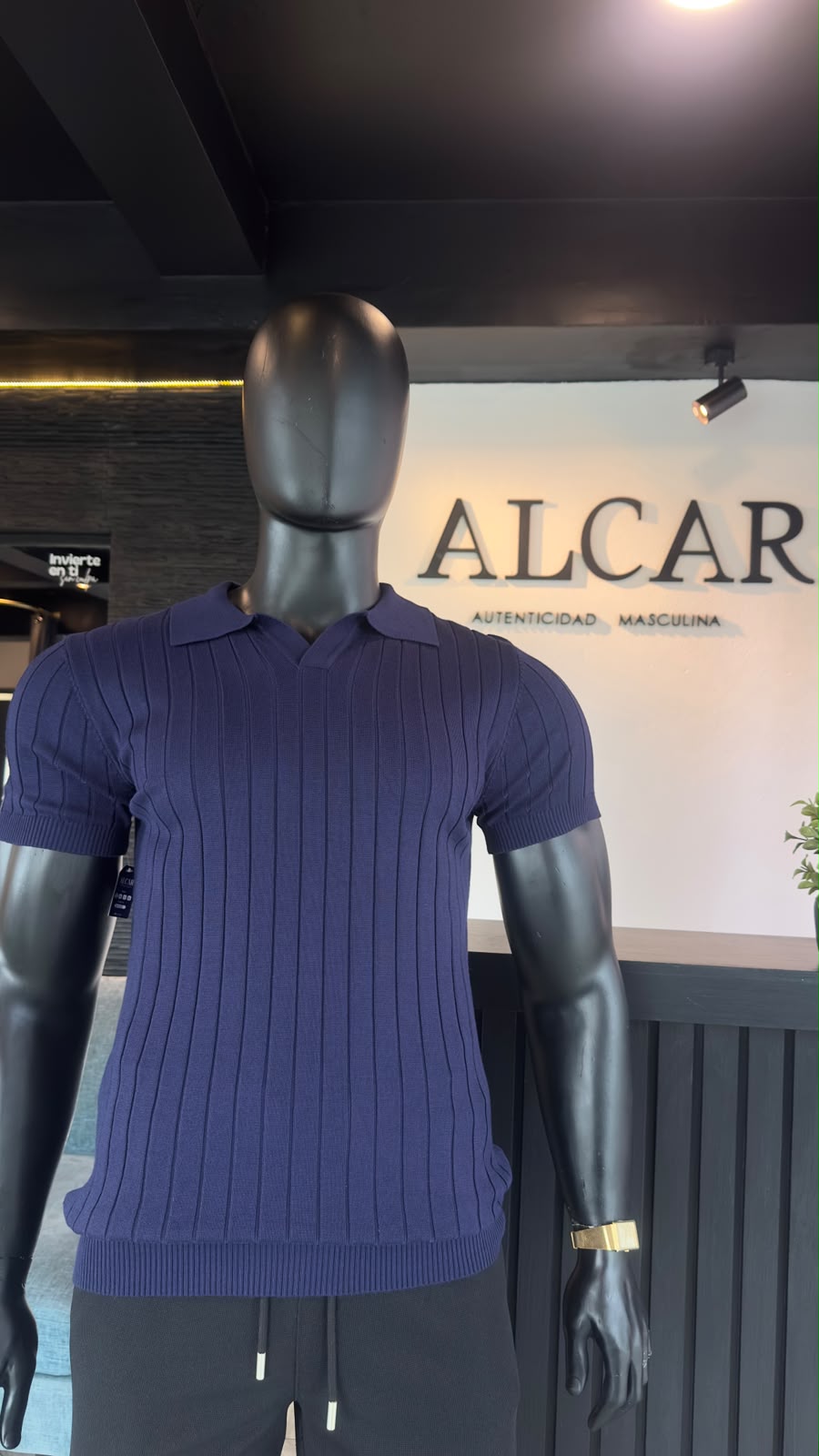Playera polo V-Neck navy azul marino