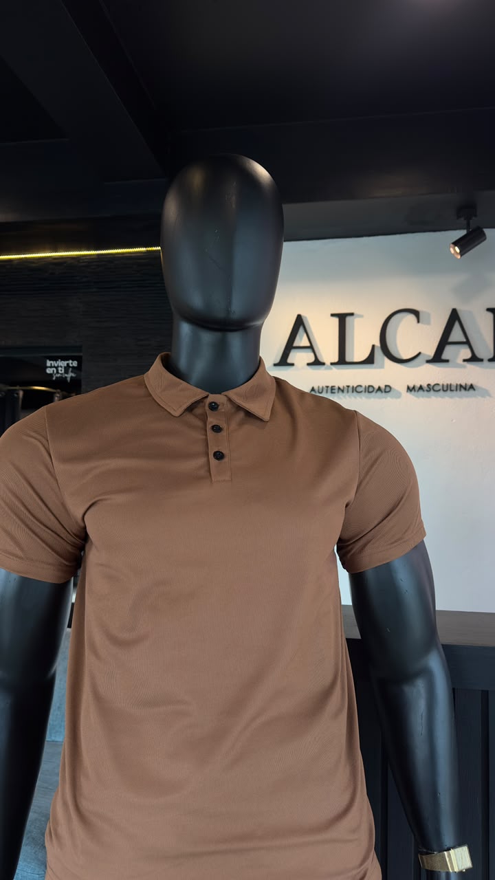 Camisa tipo polo camell